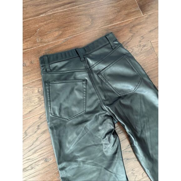 NEW Abercrombie & Fitch High Rise 90s Relaxed Vegan Leather Pant 27 - Picture 5 of 8